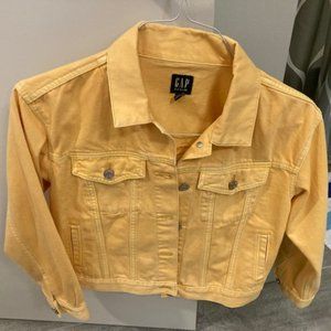 GAP Crop Icon Denim Jacket Yellow Size S
